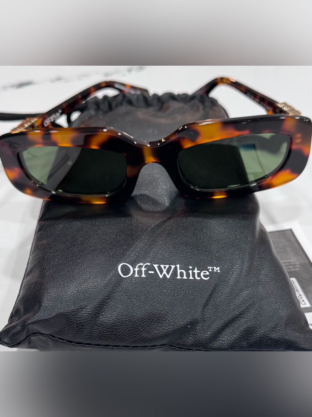 Off-White Renton Havana Green Sunglasses NWT + COA